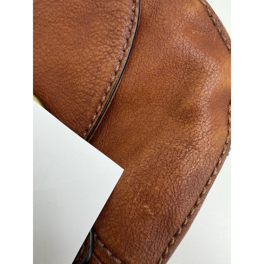 Frye Women's Chestnut Purse Cross Body Leather Ring Detail - Picture 8 of 15